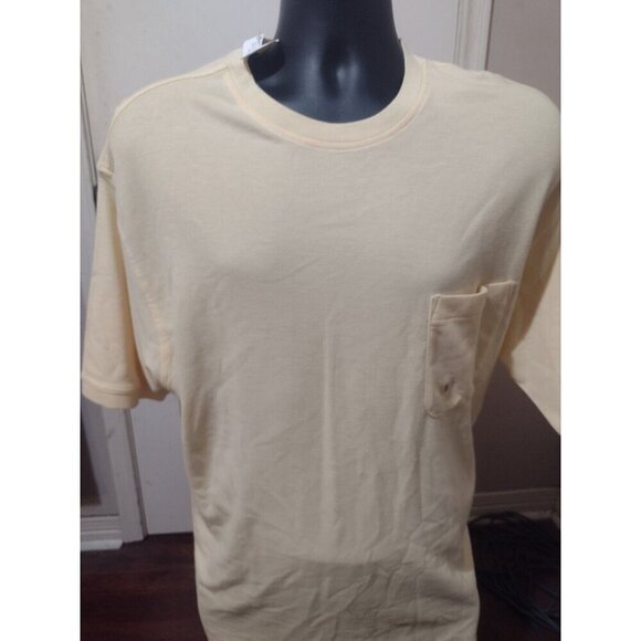 New Van Heusen Mens XL Yellow Micro Pique Short Sleeve T-Shirt Cotton NWT - Picture 1 of 9